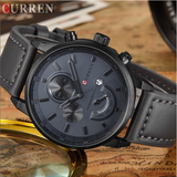 Popular new leisure men's belt calendar quartz watch