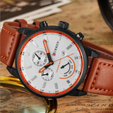 Popular new leisure men's belt calendar quartz watch