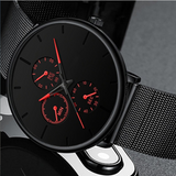 Fashion high-end leisure business net belt quartz watch