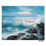 Sea Wave rock Haitian lin Scenery DIY Digital Painting