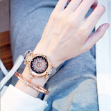 Women Watches Bracelet set Starry Sky Ladies Bracelet Watch Casual Leather Quartz Wristwatch Clock Relogio Feminino