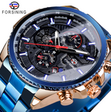 Pop up large dial multi-function fully automatic hollow mechanical watch