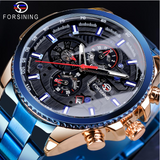 Pop up large dial multi-function fully automatic hollow mechanical watch