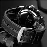 Men 's fashion double movement multifunctional waterproof sports silicone watch