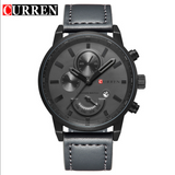 Popular new leisure men's belt calendar quartz watch