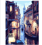 Frameless Night Of Venice Landscape DIY Digital Painting By Numbers Acrylic Paint By Numbers Modern Wall Art Picture For Gift