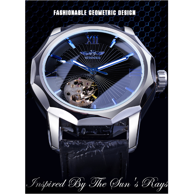 Men's fashion, leisure and retro automatic mechanical watch
