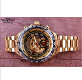 Men's high-grade hollow full-automatic mechanical steel band Watch