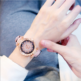 Women Watches Bracelet set Starry Sky Ladies Bracelet Watch Casual Leather Quartz Wristwatch Clock Relogio Feminino