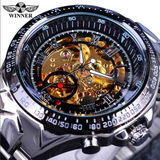 Men's high-grade hollow full-automatic mechanical steel band Watch