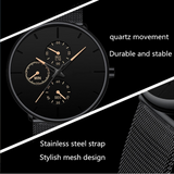 Fashion high-end leisure business net belt quartz watch