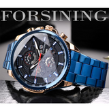 Pop up large dial multi-function fully automatic hollow mechanical watch