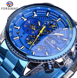 Pop up large dial multi-function fully automatic hollow mechanical watch